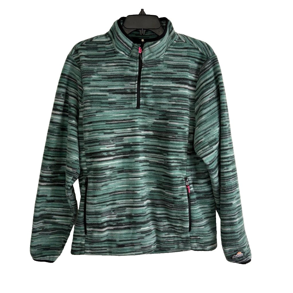 Chubbies Womens Jacket Adult Size Medium Fleece Green Long Sleeve Zipper Pockets